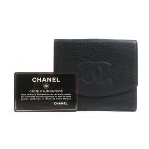 CHANEL Black Caviar Leather Wallet